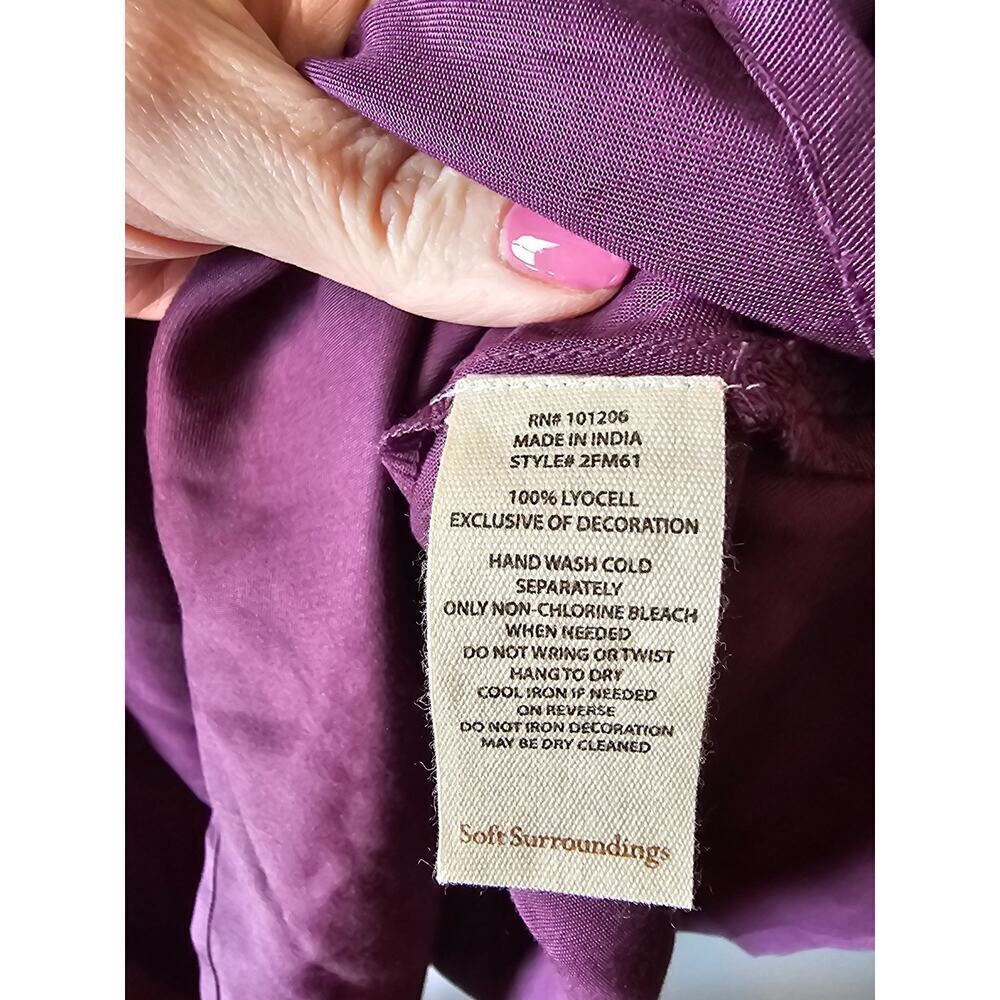 Soft Surroundings Global Artistry purple beaded embellished floral tunic medium - Picture 5 of 8